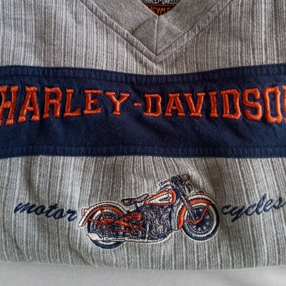 Harley-Davidson motorcycle embroidered graphic long sleeve Tee Size 4 - Picture 4 of 5